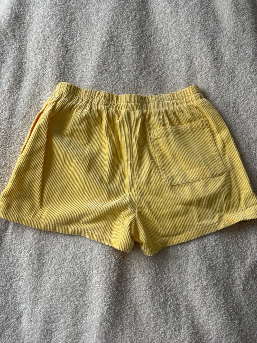 Double Zero Yellow Ribbed Shorts - Picture 3 of 4